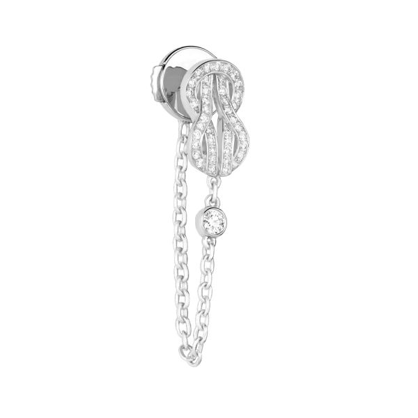 Boucle d'oreille Fred Chance Infinie en or blanc et diamants