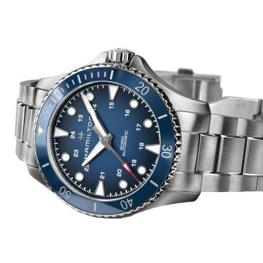Hamilton Khaki Navy Scuba automatic watch blue dial steel bracelet 43 mm