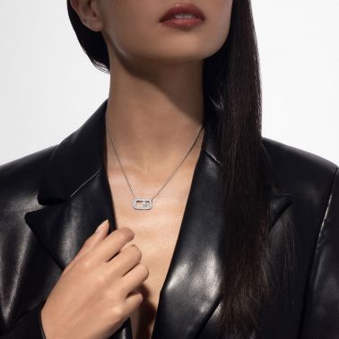 Collier Messika So Move Pavé en or blanc et diamants