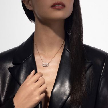 Collier Messika So Move Pavé en or rose et diamants