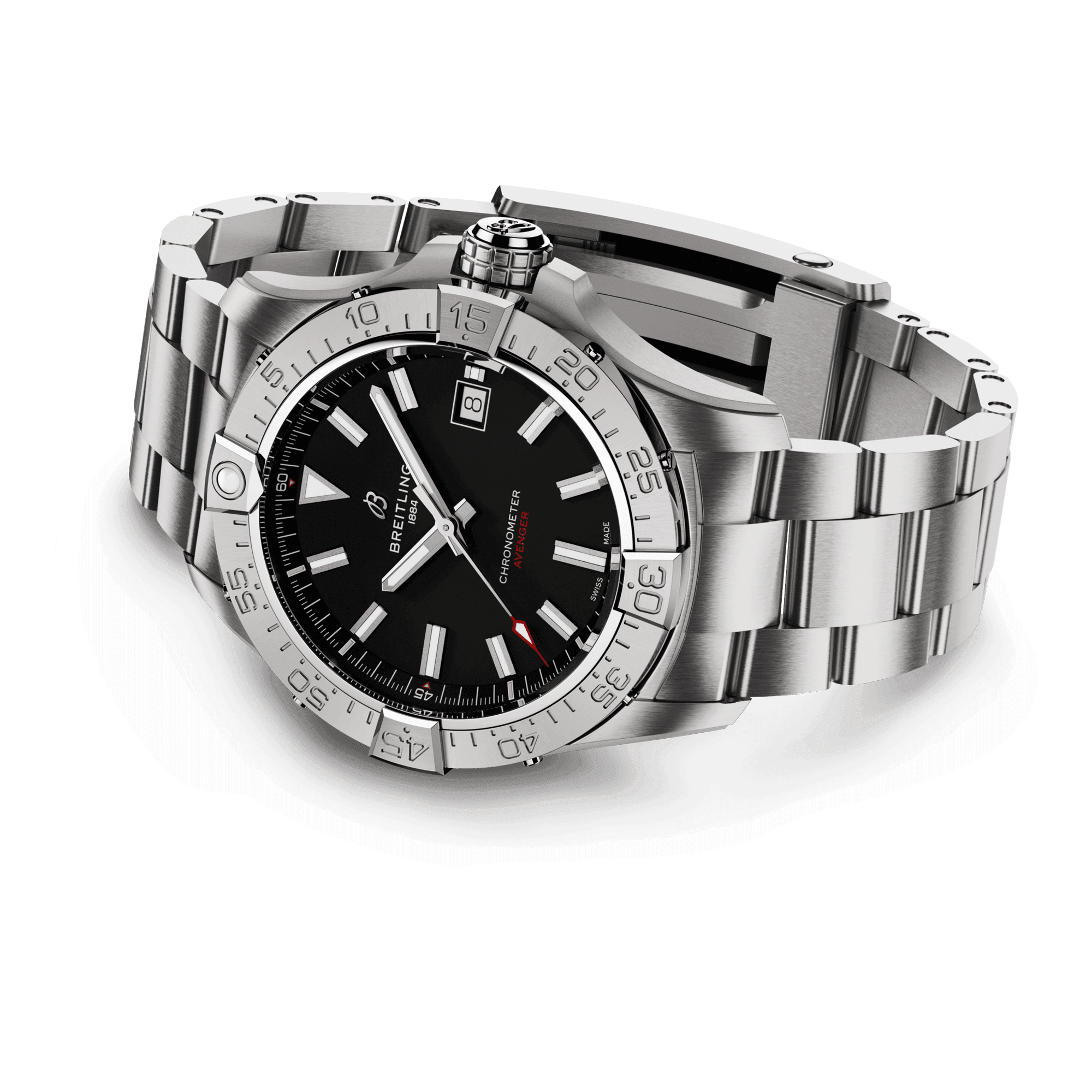 Montre Breitling Avenger automatique cadran noir bracelet acier 42 mm A17328101B1A1