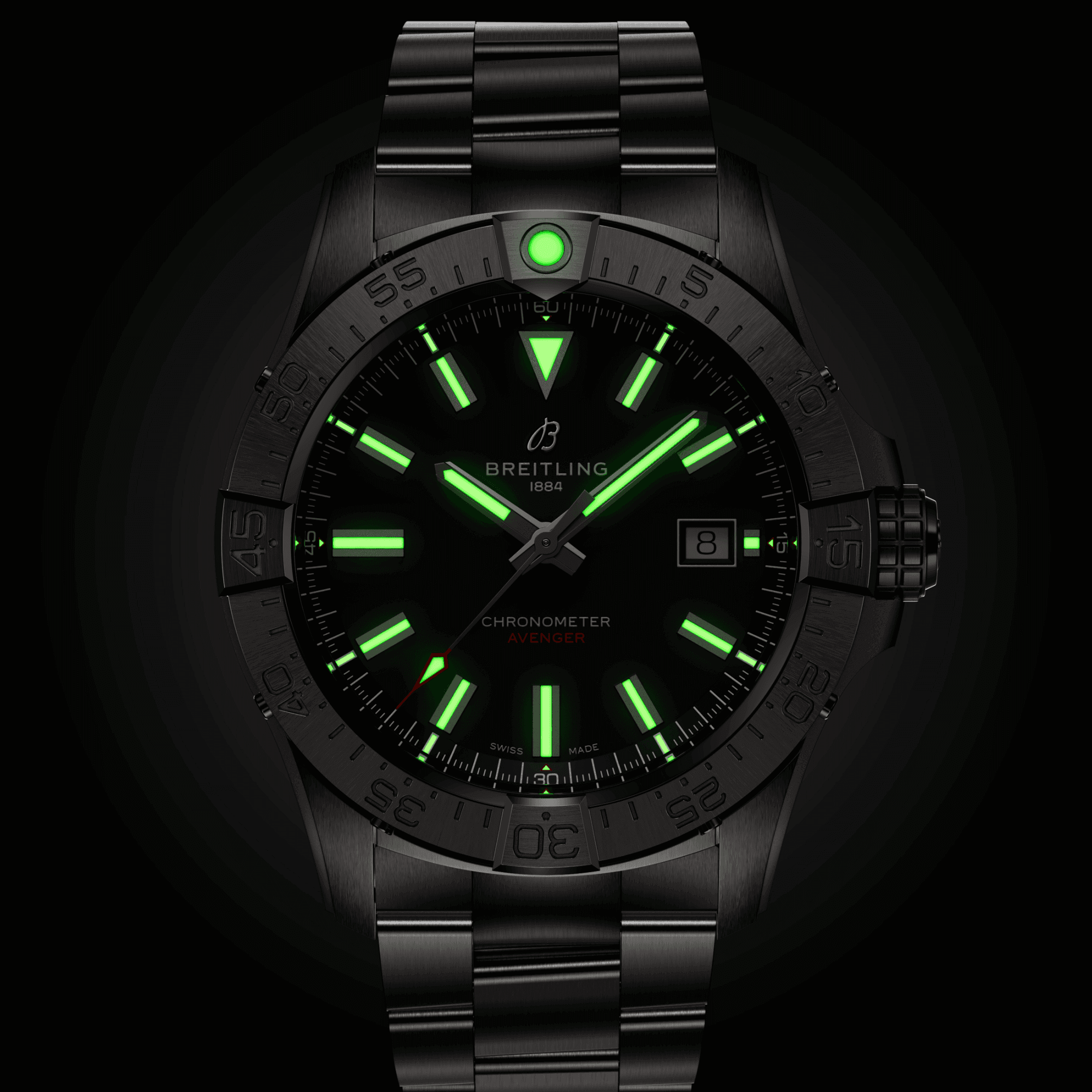 Montre Breitling Avenger automatique cadran noir bracelet acier 42 mm A17328101B1A1