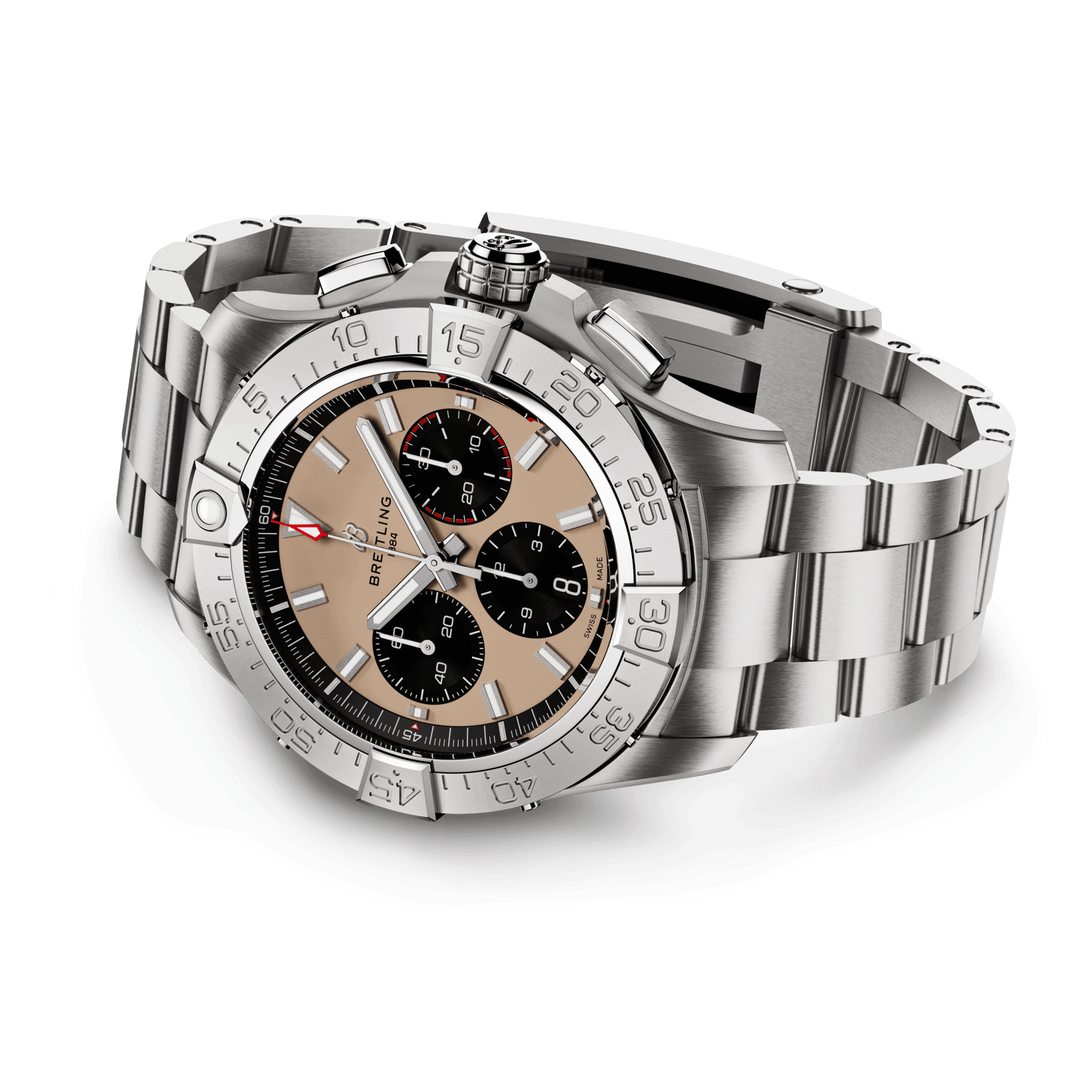 Montre Breitling Avenger B01 Chronograph automatique cadran sable bracelet acier 44 mm AB0147101A1A1