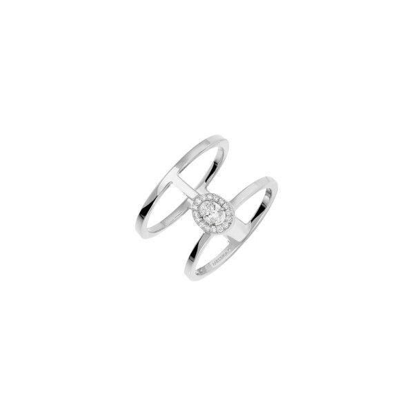 Bague Messika Glam'Azone 2 rangs en or blanc et diamants