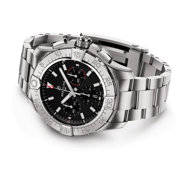 Montre Breitling Avenger B01 Chronograph automatique cadran noir bracelet acier 44 mm AB0147101B1A1