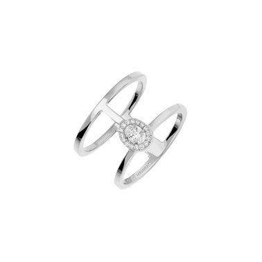 Bague Messika Glam'Azone 2 rangs en or blanc et diamants