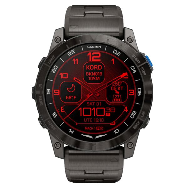 Garmin D2 Mach 1 Pro Titanium Carbon Gray DLC watch titanium bracelet 51 mm titanium bracelet 010-02804-81