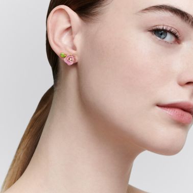 Boucle d'oreille Dior Diorette en or rose, diamants et laque colorée JDTE95033