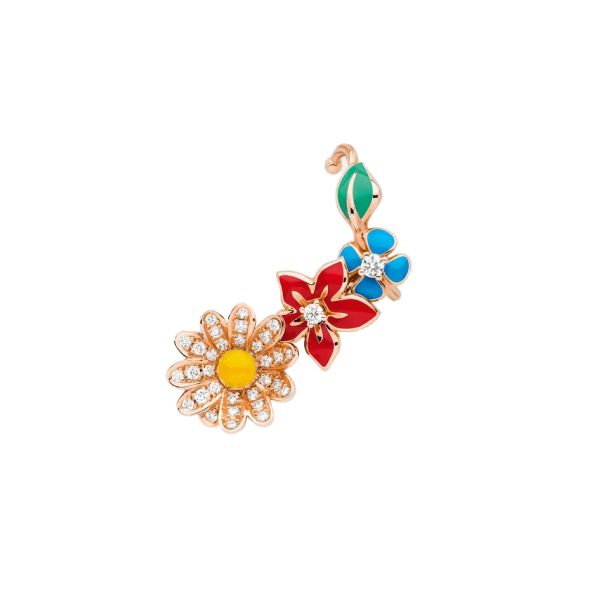 Dior Diorette Earring in rose gold, diamonds and coloured lacquer