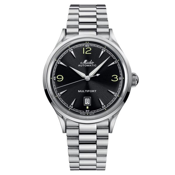 Mido Multifort Powermind automatic watch black dial steel bracelet 40 mm M040.407.11.057.00