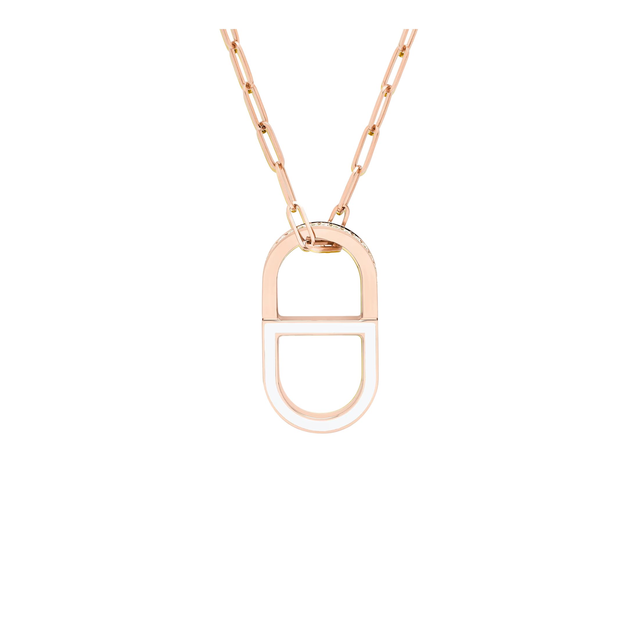 Color Dior modular necklace and ring in rose gold, diamonds and