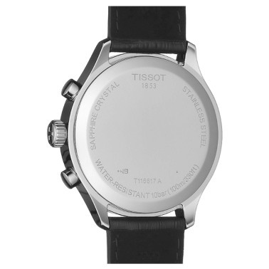Montre Tissot T-Sport Chrono XL Classic quartz cadran noir bracelet cuir noir 45 mm