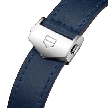 Montre TAG Heuer Carrera Chronograph Tourbillon automatique cadran bleu bracelet cuir bleu 42 mm CBS5010.FC6543