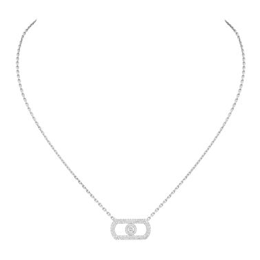 Collier Messika So Move Pavé en or blanc et diamants