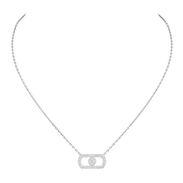 Collier Messika So Move Pavé en or blanc et diamants