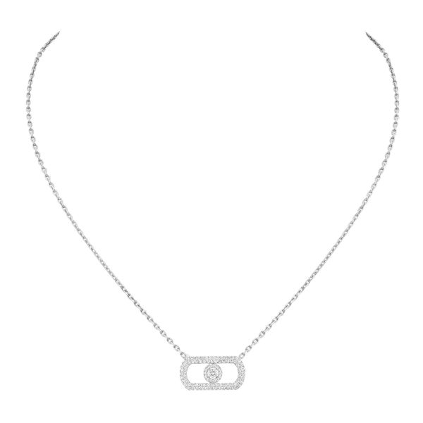 Messika So Move Pavé necklace in white gold and diamonds