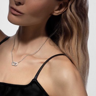 Collier Messika So Move en or blanc et diamant