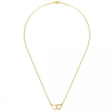 Collier dinh van Double Cœurs R9 en or jaune et diamants 645211