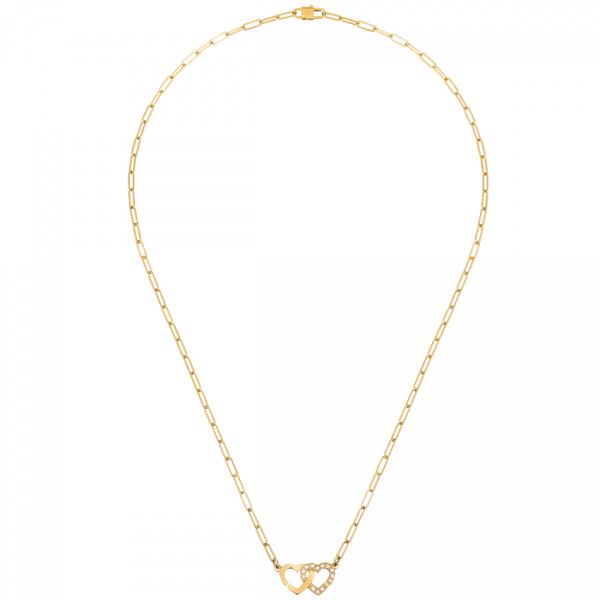 dinh van Double Cœurs R9 necklace in yellow gold and diamonds