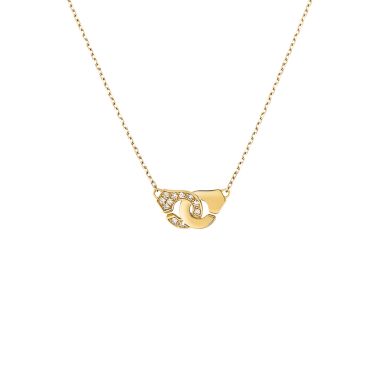 Collier Menottes dinh van R8 en or jaune et diamants 601211