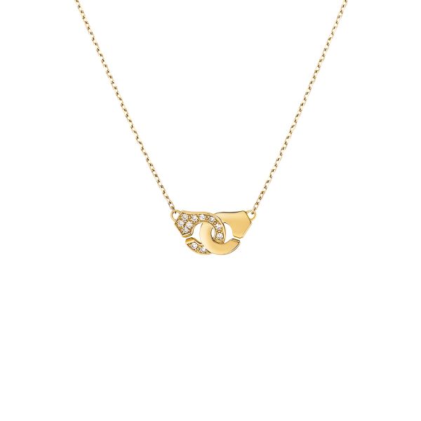 Menottes dinh van R8 necklace in yellow gold and diamonds