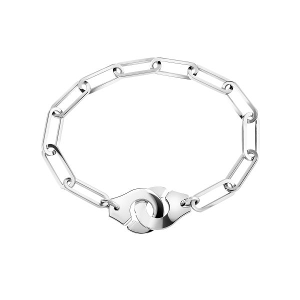 Menottes dinh van R15 bracelet in platinum XL chain 20,5 cm