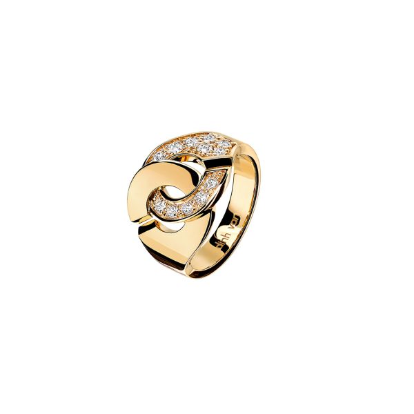 Menottes dinh van R12 ring in yellow gold and diamonds