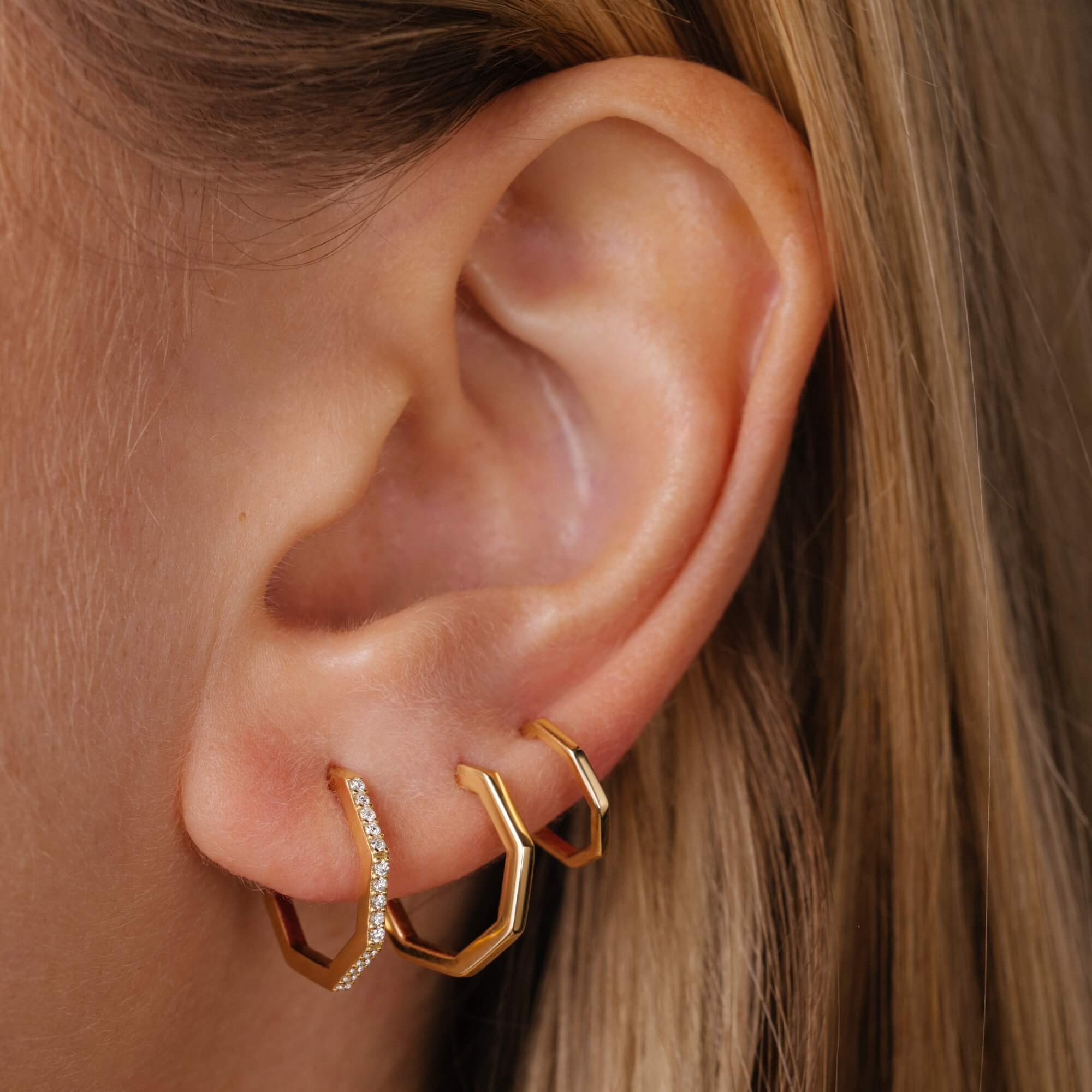 Lepage Octo earrings yellow gold hoop earrings
