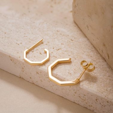 Lepage Octo earrings yellow gold hoop earrings