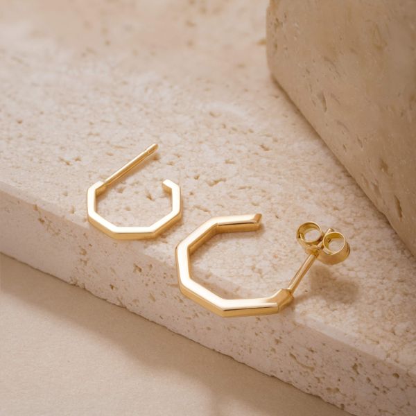Lepage Octo earrings yellow gold hoop earrings