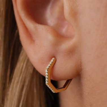 Lepage Octo earrings yellow gold and diamonds