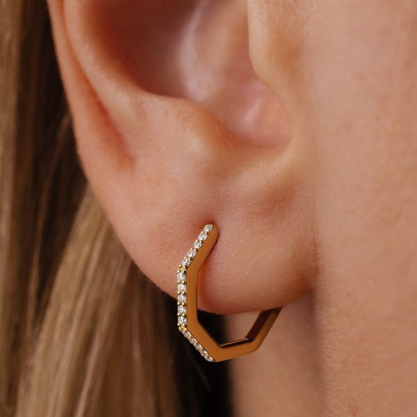 Lepage Octo earrings yellow gold and diamonds