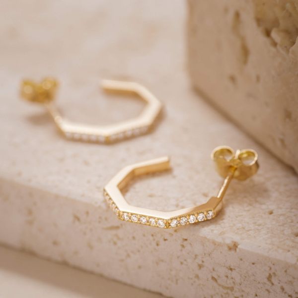Lepage Octo earrings yellow gold and diamonds