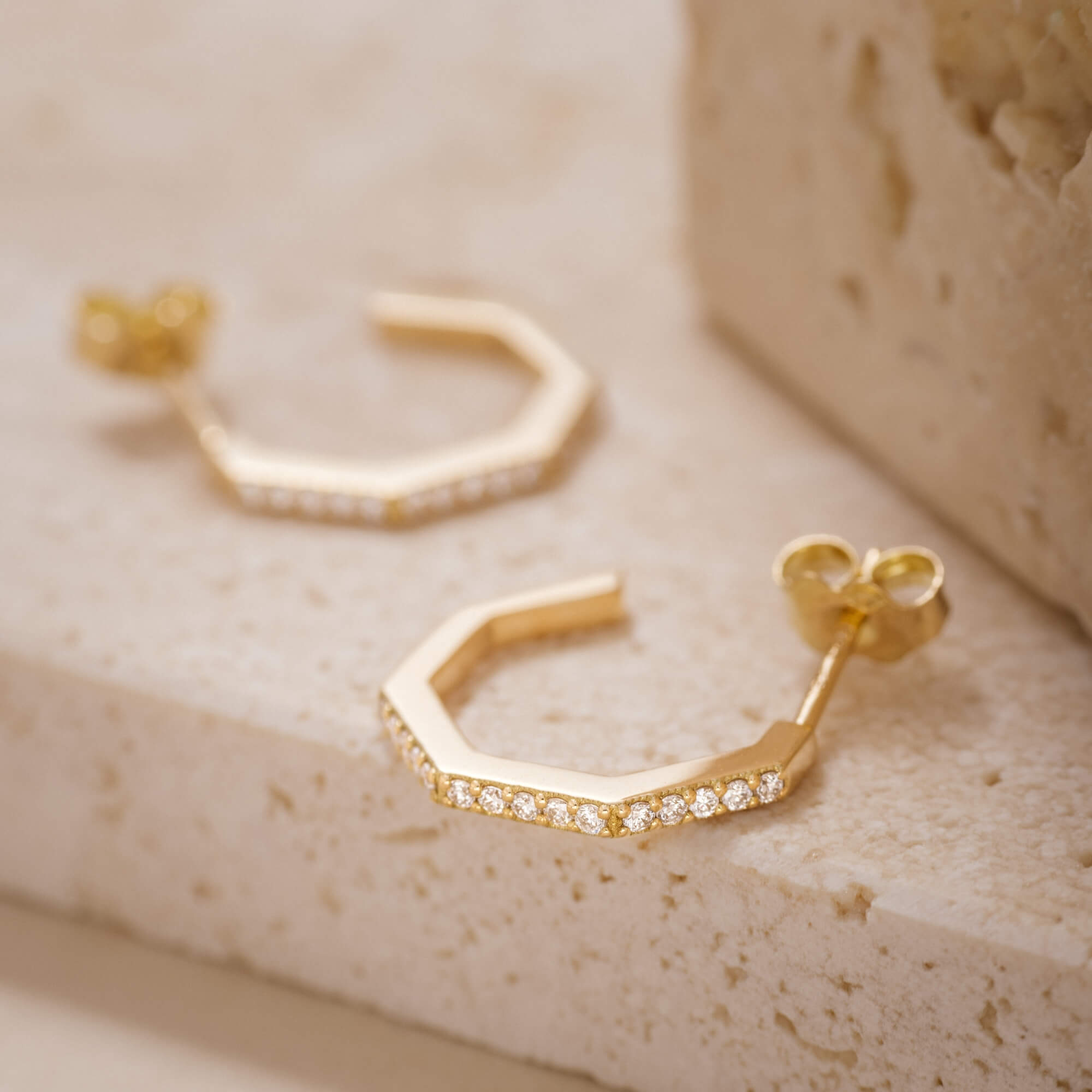 Lepage Octo earrings yellow gold and diamonds