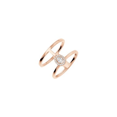 Bague Messika Glam'Azone 2 rangs en or rose et diamants