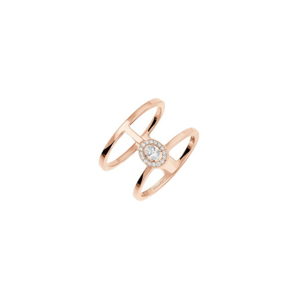 Bague Messika Glam'Azone 2 rangs en or rose et diamants