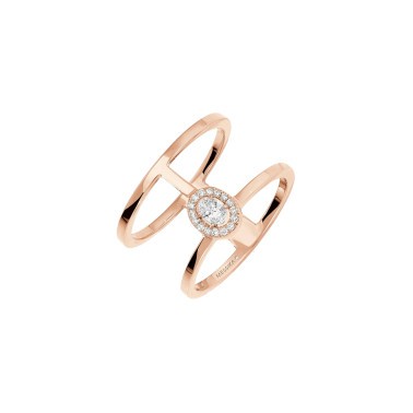 Bague Messika Glam'Azone 2 rangs en or rose et diamants