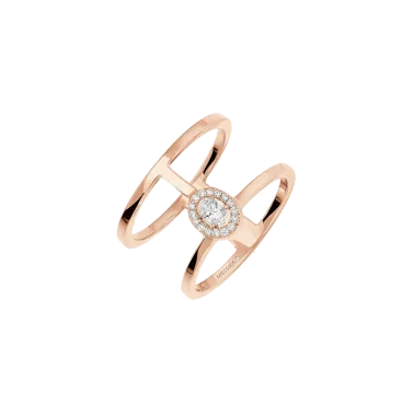 Bague Messika Glam'Azone 2 rangs en or rose et diamants