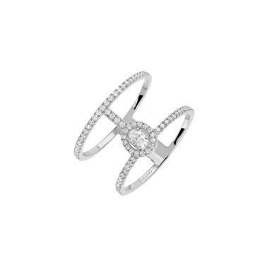 Bague Messika Glam'Azone 2 rangs Pavée en or blanc et diamants