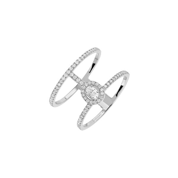 Bague Messika Glam'Azone 2 rangs Pavée en or blanc et diamants - Soldat