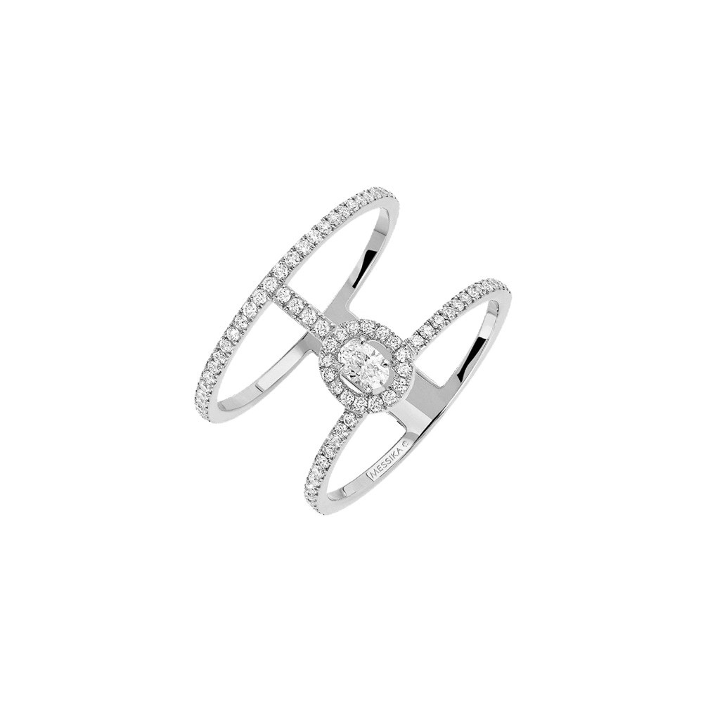 Bague Messika Glam'Azone 2 rangs Pavée en or blanc et diamants - Soldat