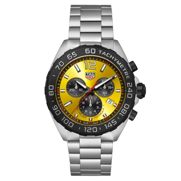 TAG Heuer Formula 1 Colors quartz watch yellow dial steel bracelet 43 mm