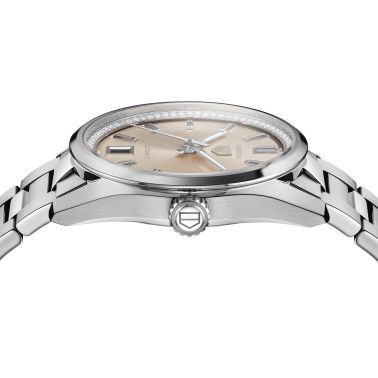 Montre TAG Heuer Carrera Date automatique diamants cadran rose bracelet acier 36 mm WBN231A.BA0001