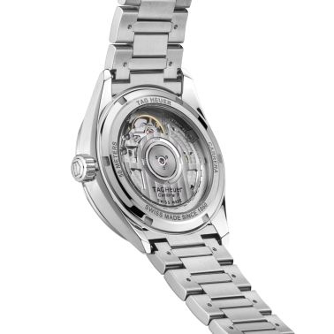 Montre TAG Heuer Carrera Date automatique diamants cadran rose bracelet acier 36 mm WBN231A.BA0001
