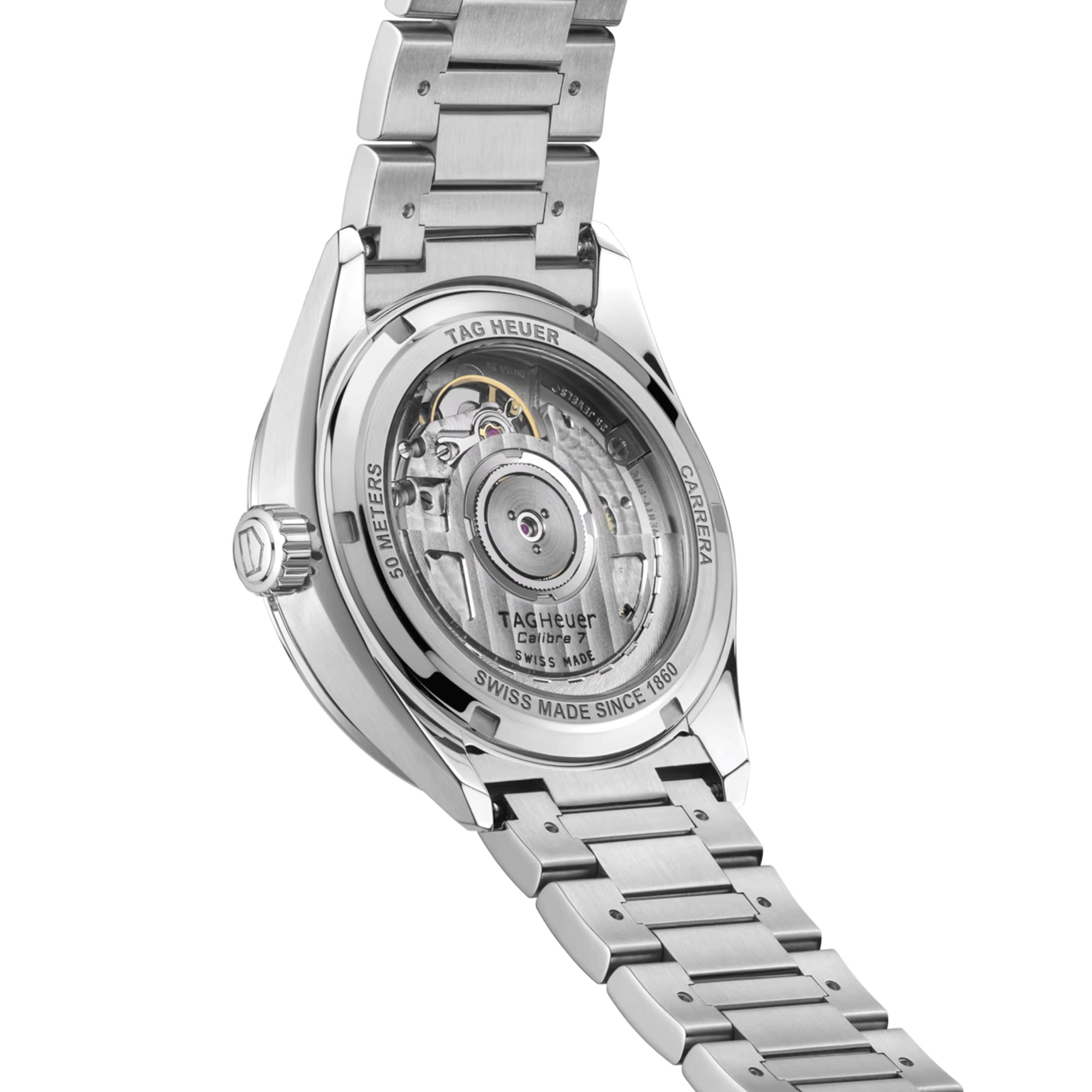 Montre TAG Heuer Carrera Date automatique diamants cadran rose bracelet acier 36 mm WBN231A.BA0001