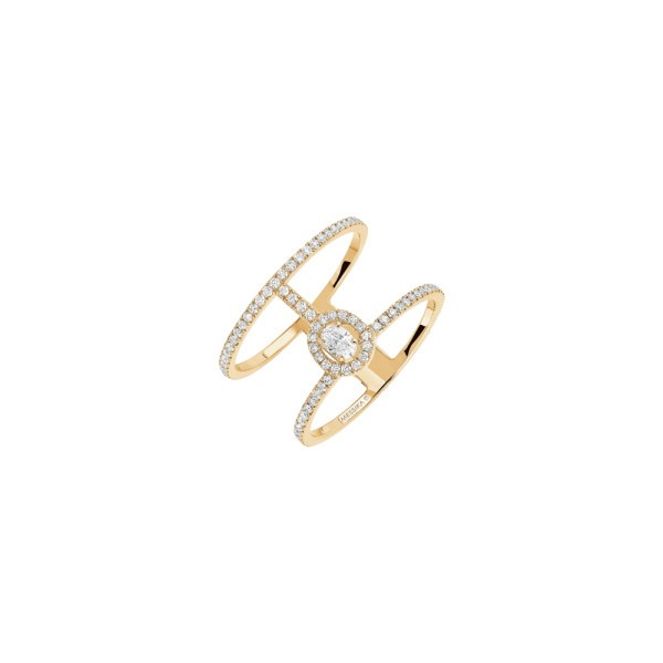 Bague Messika Glam'Azone 2 rangs Pavée en or jaune et diamants