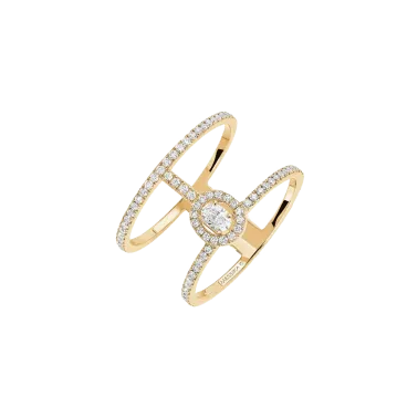 Bague Messika Glam'Azone 2 rangs Pavée en or jaune et diamants