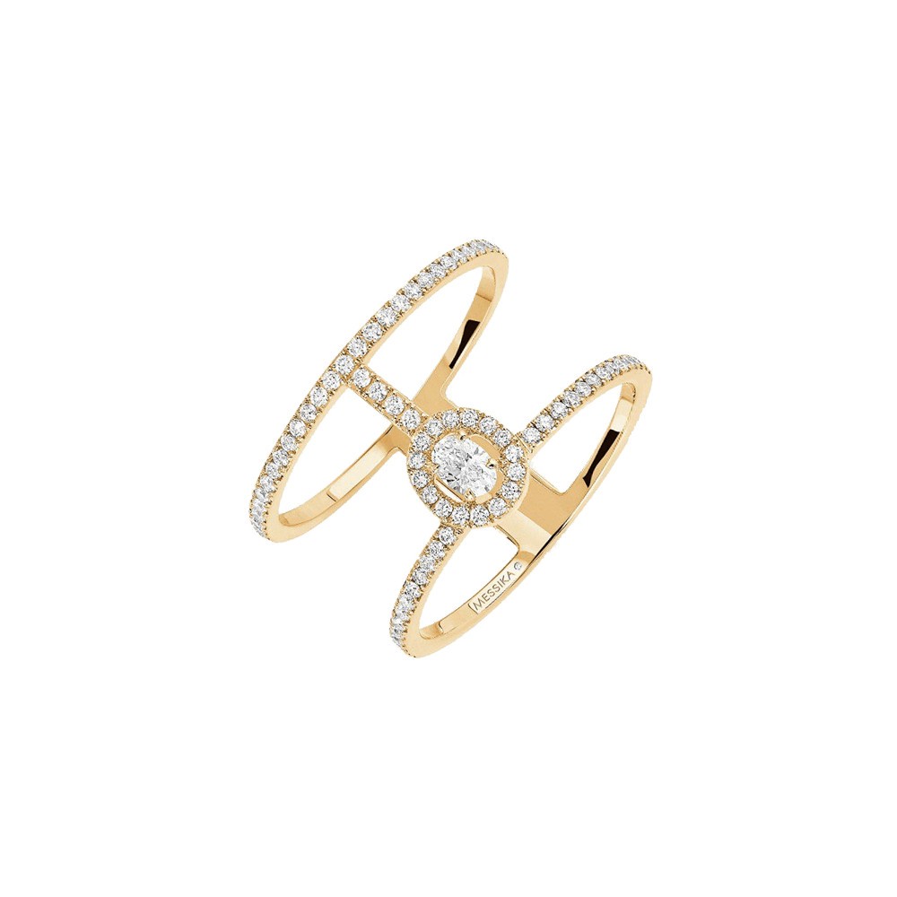 Bague Messika Glam'Azone 2 rangs Pavée en or jaune et diamants