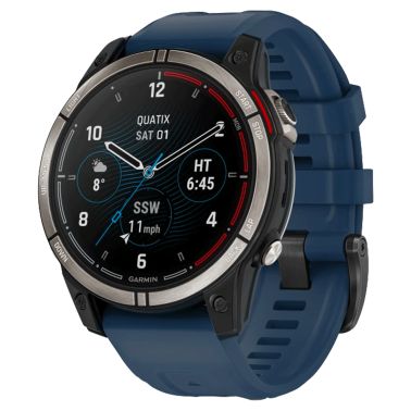Montre Garmin Quatix 7 Pro GPS Marine écran AMOLED bracelet silicone bleu 47 mm 010-02803-81