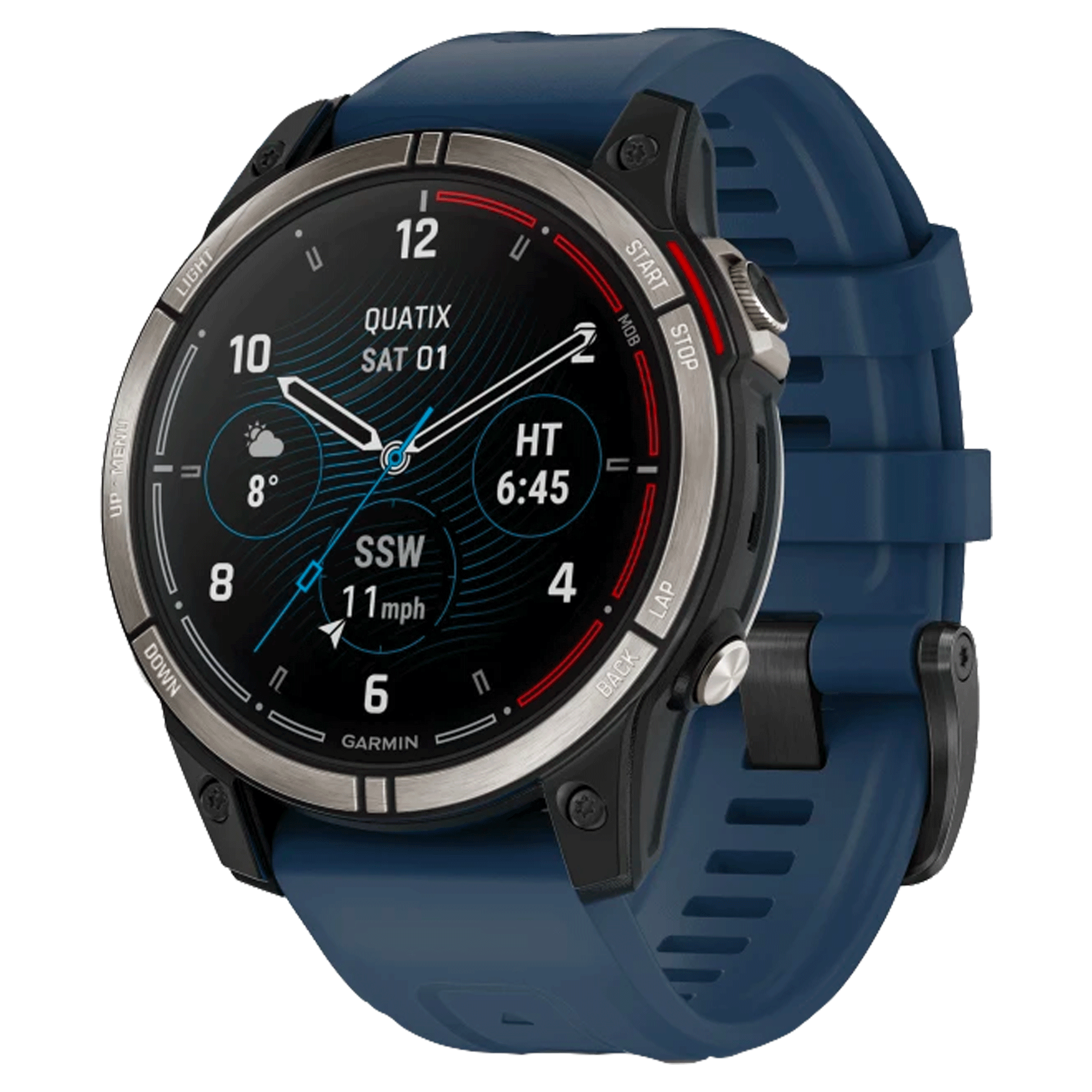 Garmin Quatix 7 Pro GPS Marine watch AMOLED screen blue silicone strap 47 mm
